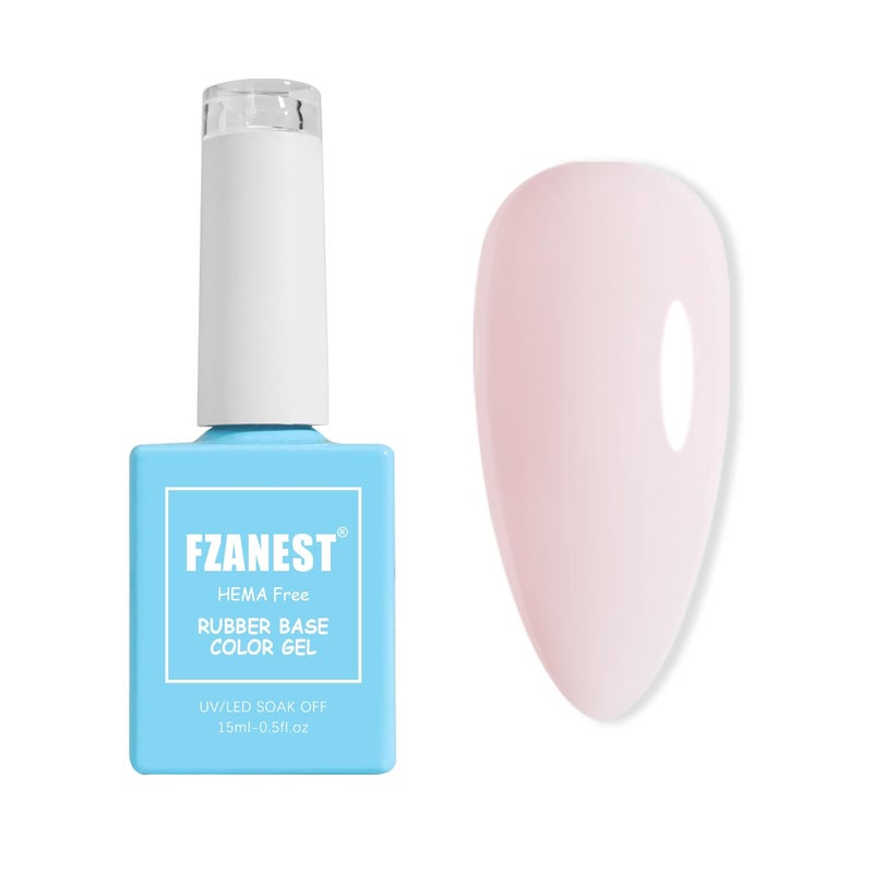 FZANEST Hema-Free Rubber Base Gel Polish, Tpo-free Light Pink Lightweight Sculpting Builder Gel For Quick Nail Strengthening Extension Repair Long-Lasting Base Salon-Quality Nails At Home #02 - Image 1