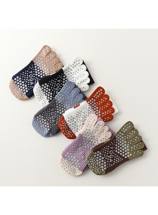 Bluejw New Long-tube Yoga Socks Pressure Calf Socks Professional Non-slip Five-finger Pilates Autumn And Winter Fitness High-tube Toe Socks - Image 5