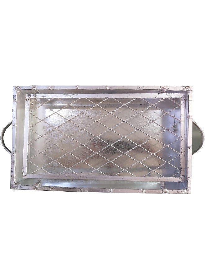 GO2CAMPS Galva Barbeque Grill-15X26X62 CM, BBQ Tin Made Grill, Silver - Image 3