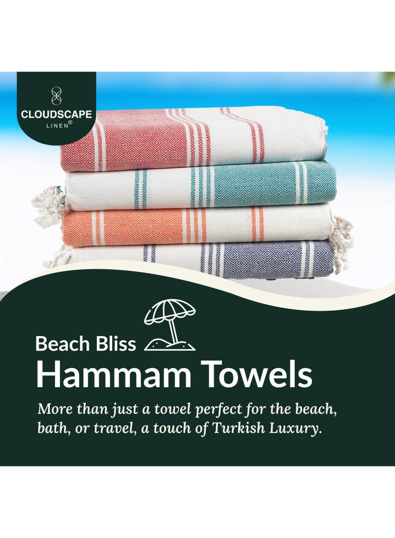 كلاود سكيب لينين طقم مناشف حمام تركية مكون من 4 قطع، مقاس 39 × 71 بوصة، منشفة حمام كبيرة الحجم وخفيفة الوزن مصنوعة من القطن بنسبة 100%، متعددة الألوان - Image 2