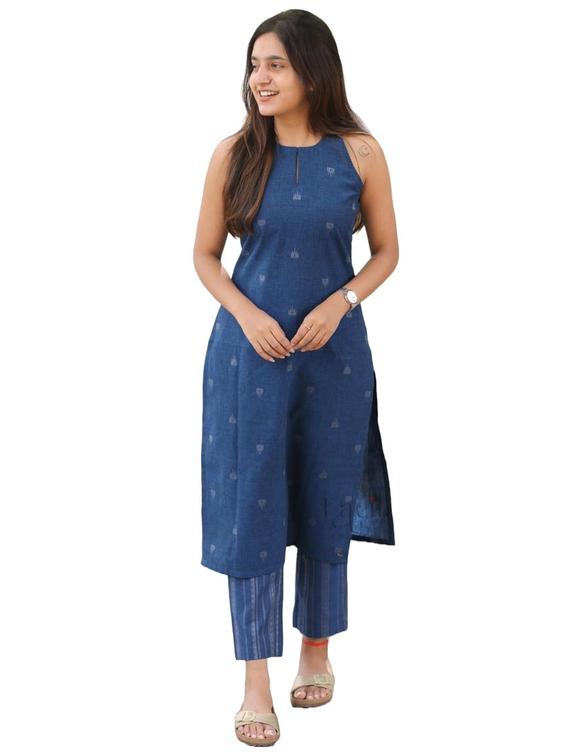 ANNI Designer Women's Rayon Viscose Straight Printed Kurta with Pant (Palakad Blue_XXL_Blue_XX-Large) - Image 5