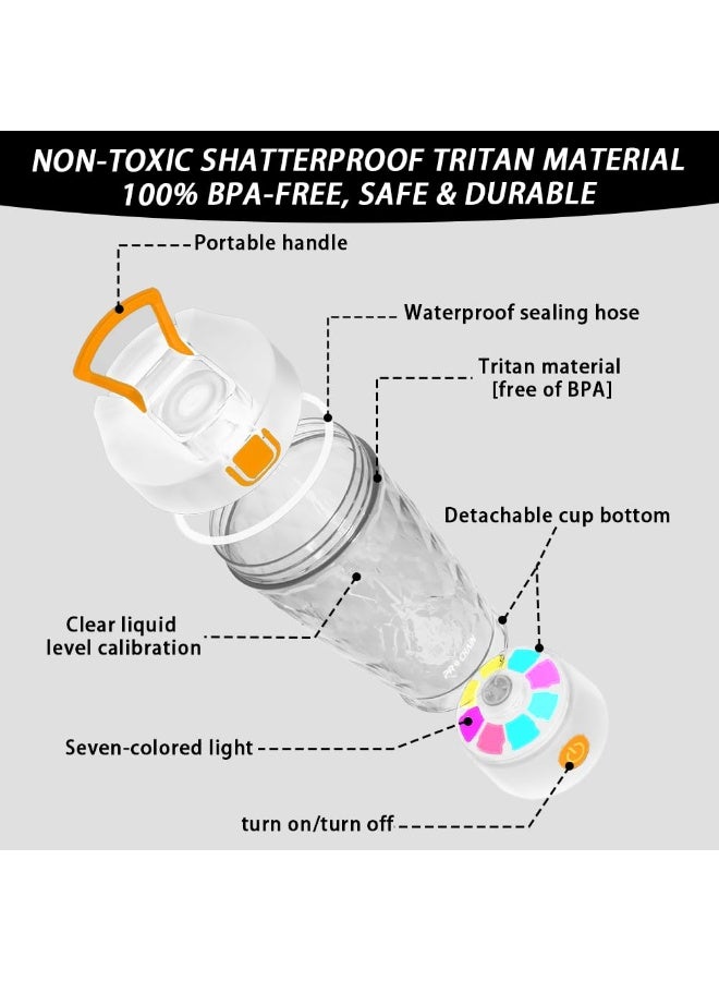 650ml القابلة لإعادة الشحن التلقائي كأس خلط - السفر هزاز ، وصالة رياضية خلاط البروتين خلاط كهربائي ، ومناسبة للرياضة واللياقة البدنية ، من tritan ثنائي الفينول أ - 26oz المحمولة كأس خلط / الناقل التسلسلي العام نوع ج القابلة لإعادة الشحن هزاز كأس ، كهدية عيد ميلاد للرجال والنساء ( الأبيض والأخضر ) - Image 4