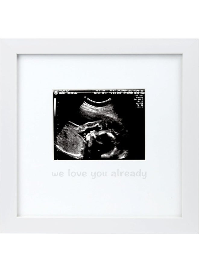 Tiny Ideas We Love You Already Sonogram Sentiment Keepsake Frame, Baby Announcement Frame  - Image 1
