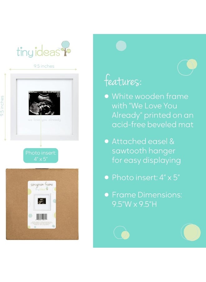 Tiny Ideas We Love You Already Sonogram Sentiment Keepsake Frame, Baby Announcement Frame  - Image 4