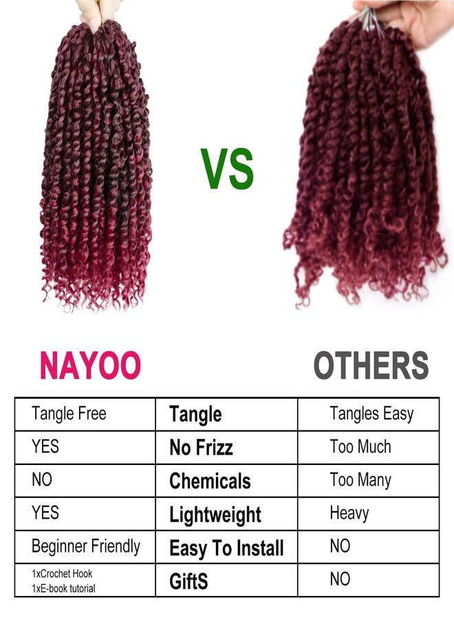 NAYOO Passion Twist Hair For Kids - 8 Packs 8 Inch Passion Twist Crochet Hair For Women, Crochet Pretwisted Curly Hair Passion Twists Synthetic Braiding Hair Extensions(8 Inch 8 Packs, TBUG) - Image 5