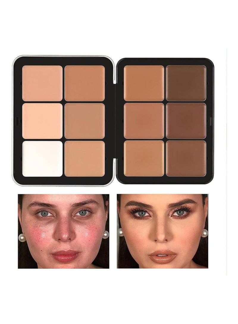 BEAUTY PLUS كريم تصحيح اللون الاحترافي، مجموعة مكياج كريمة لتحديد الوجه لتصحيح الوشم أو دوائر الظلام أو العلامات الحمراء أو الندوب، للبشرة الناضجة. يدوم طويلاً ومقاوم للماء يقلل من الاحمرار. - Image 1