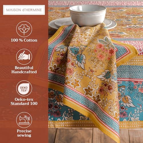 Maison d' Hermine Cloth Napkins Set of 4 100% Cotton Everyday Reusable Square Napkins Cloth Washable, Dinner, Party, Wedding, Restaurant, Spring/Summer (Marquise, 20" x 20") - Image 2