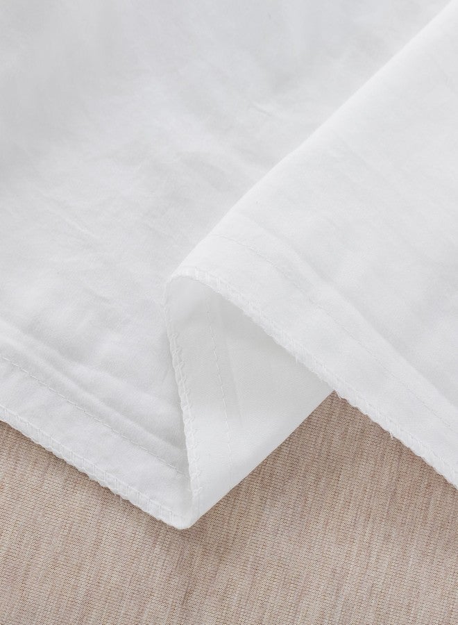 H HOUSEHOLD غطاء وسادة أبيض للجسم من إتش هاوسهولد، مقاس 20×54 بوصة، مزين بكشكشة مصنوعة يدويًا، مصنوع من ألياف دقيقة فائقة النعومة، بتصميم ريفي فرنسي عتيق مزين بفيونكة مكشكشة، عبوة واحدة - Image 5