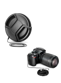 Realfrog 58mm Lens Cap Cover, Lens Cover + Anti-Loss Keeper Leash  Compatible with Nikon, Canon, Sony, Fujifilm Camera Lenses  - Image 1