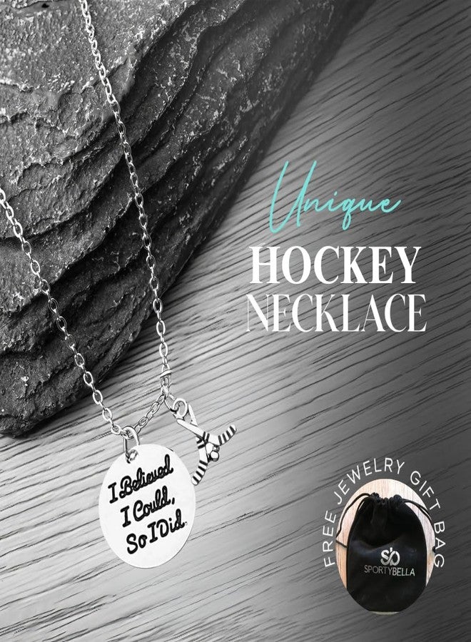 Sportybella Hockey Charm Necklace, I Believed I Could So I Did Jewelry, Gift for Female Hockey Players - Image 5