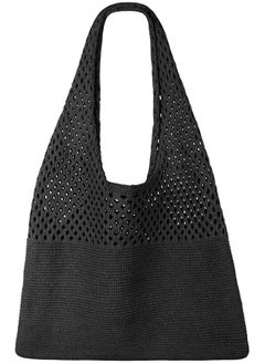 GMORO Crochet Tote Bag For Women, Crochet Mesh Beach Tote Bag Summer Vacation Aesthetic Boho Knit Bag for Women, Beach Top-handle Tote Bag  - Image 1