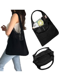 GMORO Crochet Tote Bag For Women, Crochet Mesh Beach Tote Bag Summer Vacation Aesthetic Boho Knit Bag for Women, Beach Top-handle Tote Bag  - Image 3