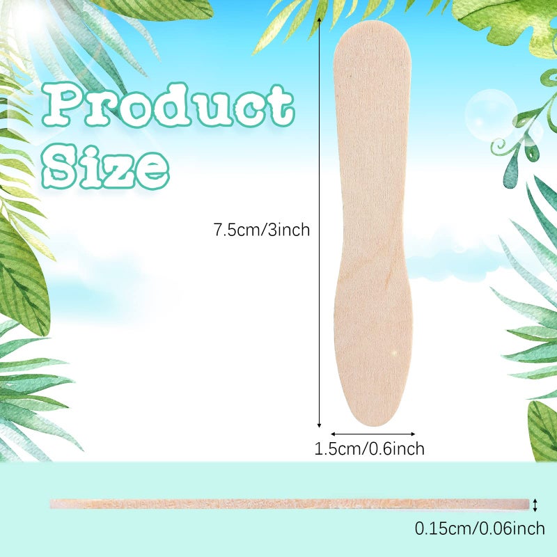 Nuogo 1500 Pcs Wooden Ice Cream Sample Spoons Bulk Disposable Honey Gelato Tasting Sticks Cutlery Mini Wood Chocolate Hot Cocoa Essential Small Wedding Dessert Spoon for Eating Sampling Craft 3 Inches - Image 2