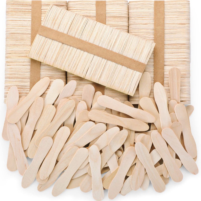 Nuogo 1500 Pcs Wooden Ice Cream Sample Spoons Bulk Disposable Honey Gelato Tasting Sticks Cutlery Mini Wood Chocolate Hot Cocoa Essential Small Wedding Dessert Spoon for Eating Sampling Craft 3 Inches - Image 1
