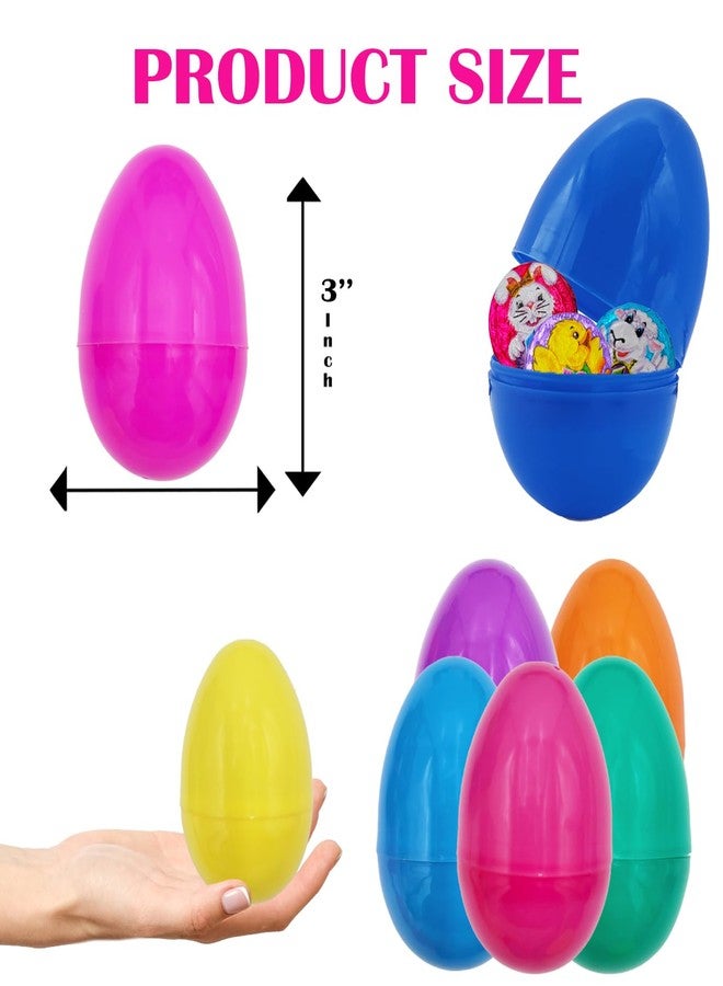 Chochkees Fillable Easter Eggs with Hinge Bulk Colorful Bright Plastic Easter Eggs, Perfect for Easter Egg Hunt, Surprise Egg, Easter Hunt, 3" Inch Assorted Bright Colors (25-Pack) - Image 2