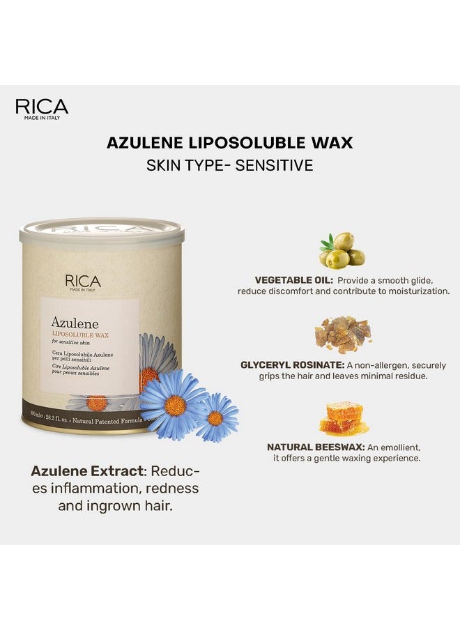 Rica Rica Azulene Liposoluable Wax Hair Removal Cream Men & Women Waxing Formula for Face, Upper Lips, Bikini Areas & Legs Extra Soft & Smooth Skin (800ml)  - Image 2