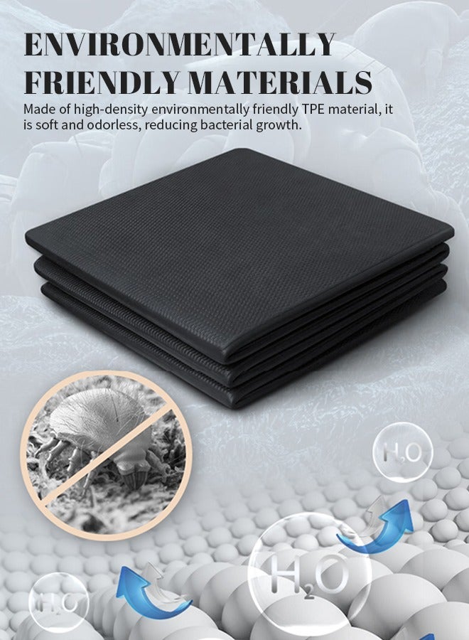 Portable Yoga Mat Foldable Exercise Pad Pilates Fitness Training Mat Non-Slip Soft Elastic Prayer Carpet Washable Fitness Equipment For Fitness, Yoga, Pilates, Rehabilitation Exercise,Gymnastics 183 x 61cm