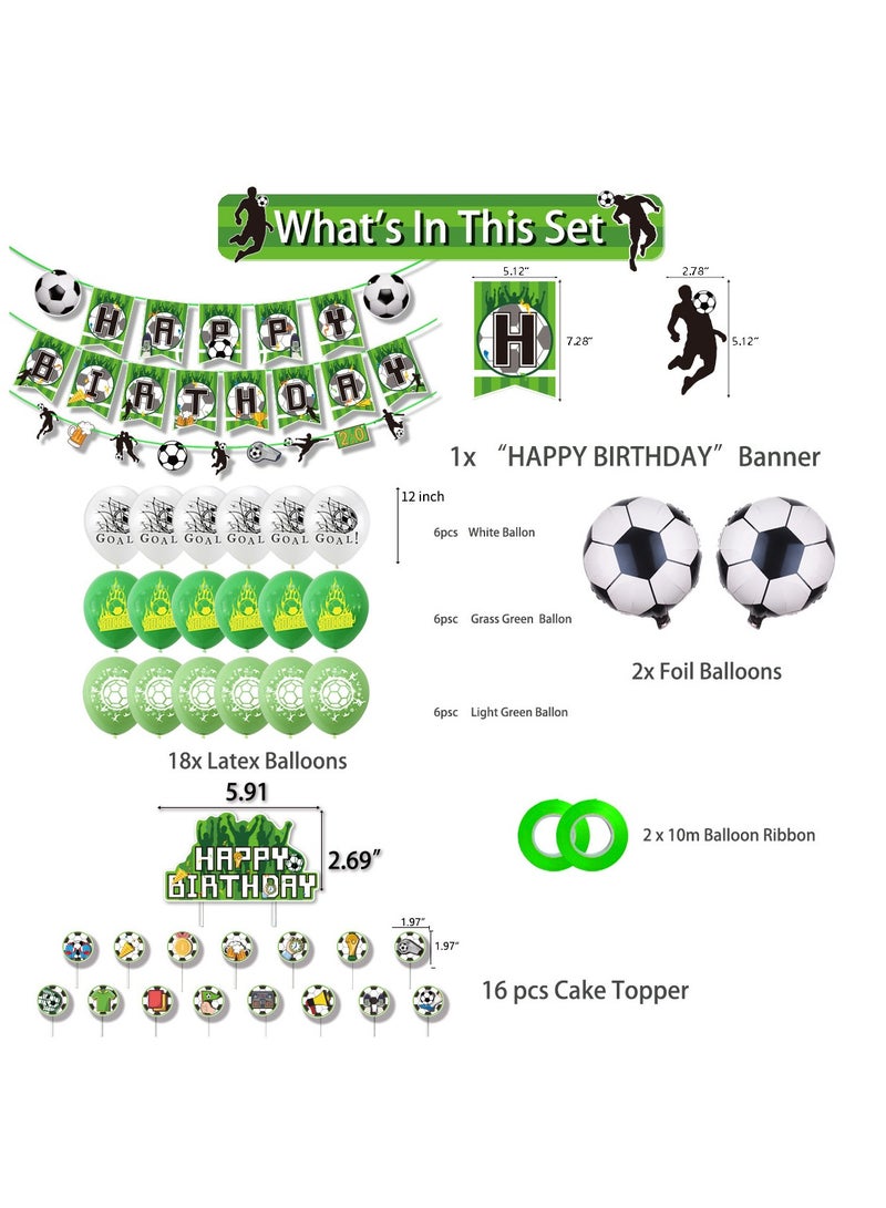 World Cup Soccer Balloon Set with Happy Birthday Banner,Cake Topper,Hanging Spins,Perfect for Victory Party Birthday Party Backdrop Decoration,Suitable for Indoor and Outdoor(FIFA Inspired) - Image 2