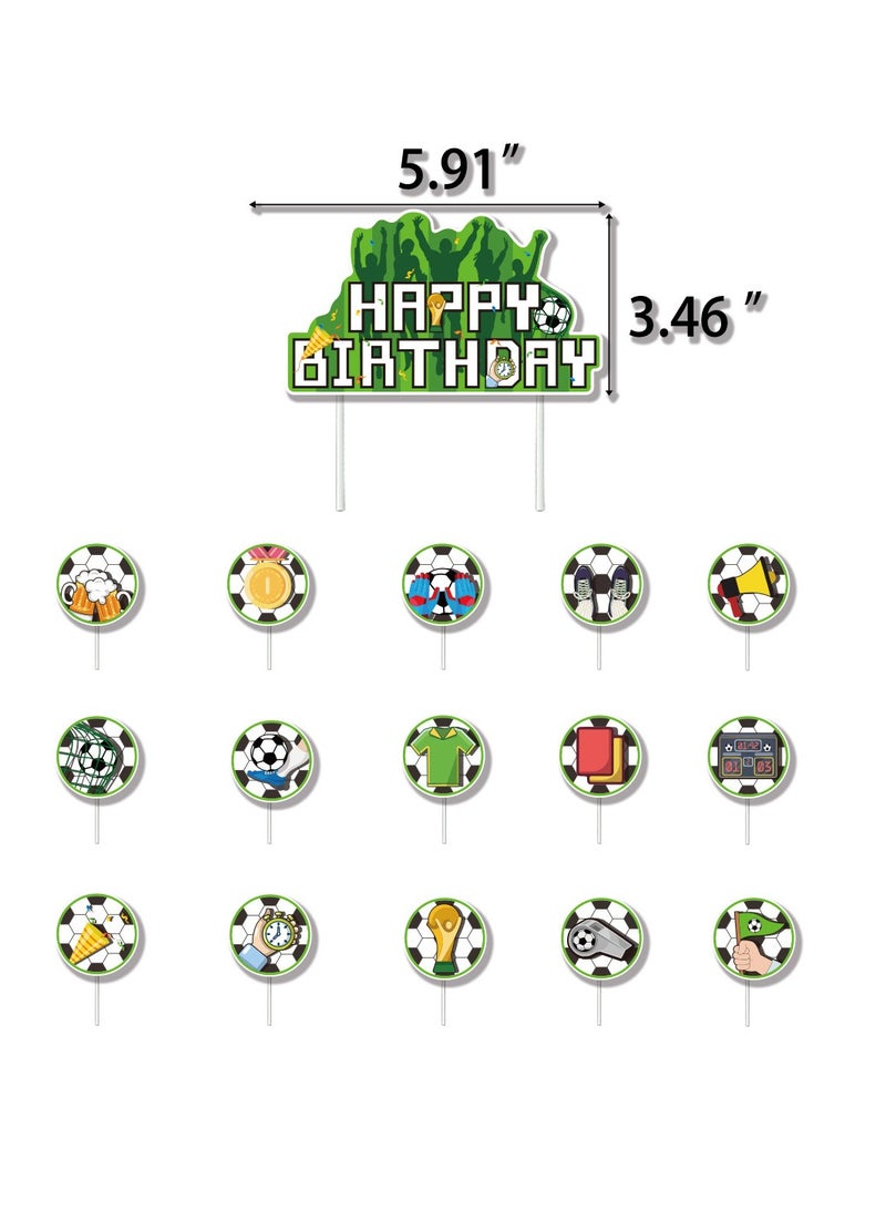World Cup Soccer Balloon Set with Happy Birthday Banner,Cake Topper,Hanging Spins,Perfect for Victory Party Birthday Party Backdrop Decoration,Suitable for Indoor and Outdoor(FIFA Inspired) - Image 5