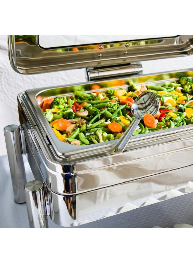 Restaurantware 25.8 Inch x 14.7 Inch x 9 Inch Chafer Frame, 1 Rectangular Chafing Dish Frame - Straight Leg, Fits Ful Size Rectangle Chafer, Stainless Steel Food Pan Frame, Chafer Body Sold Separately  - Image 3