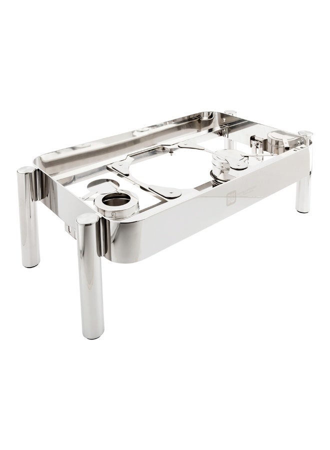 Restaurantware 25.8 Inch x 14.7 Inch x 9 Inch Chafer Frame, 1 Rectangular Chafing Dish Frame - Straight Leg, Fits Ful Size Rectangle Chafer, Stainless Steel Food Pan Frame, Chafer Body Sold Separately  - Image 1