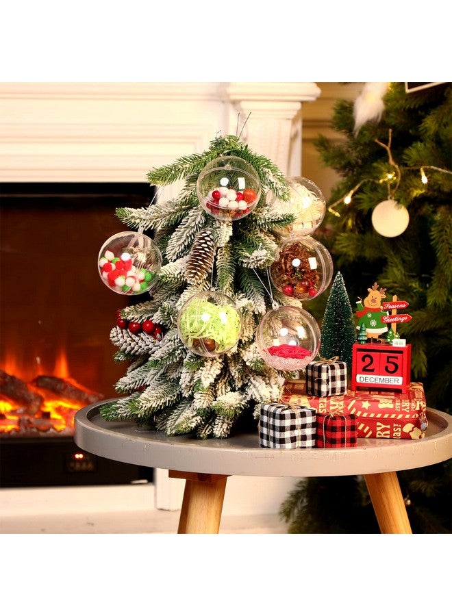 Sratte 36 Pcs Christmas Fillable Ornaments Ball Clear Plastic Hanging Ornaments DIY Craft Transparent Ball for Wedding Holiday Xmas Party Tree Decor Home(80 mm/ 3.15 Inches) - Image 2