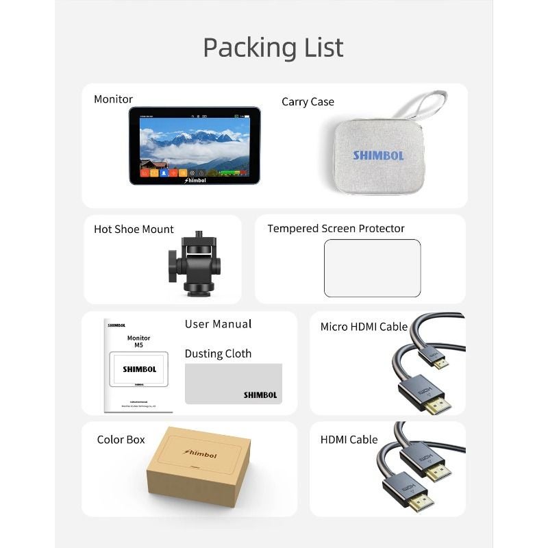 Shimbol M5 Memory Master 5.5 inch 1200nit 4K Hdmi Touchscreen Camera Field Monitor - Image 5