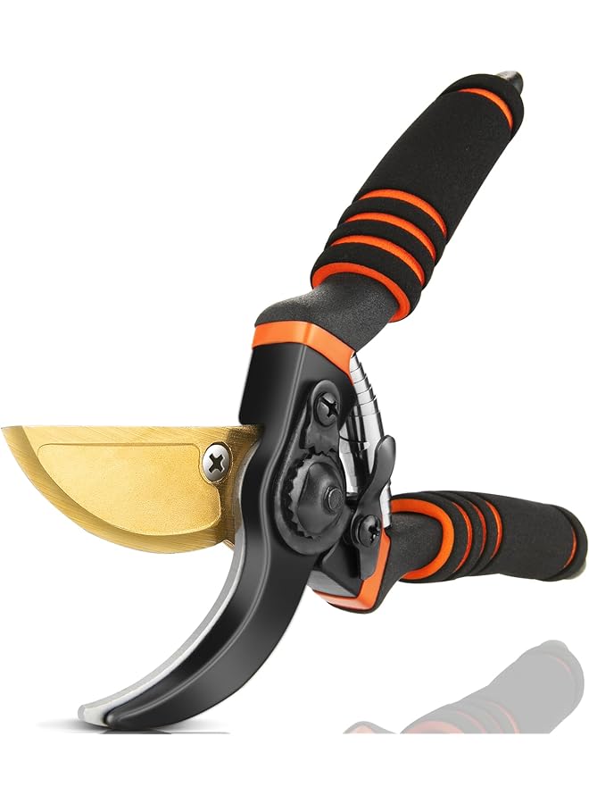 PROMASS مقص تقليم، 8.5" أدوات حديقة مهنية متميزة مع شفرة حادة من الفولاذ المقاوم للصدأ مقص حديقة لقص الزهور وتقليم النباتات - Image 1