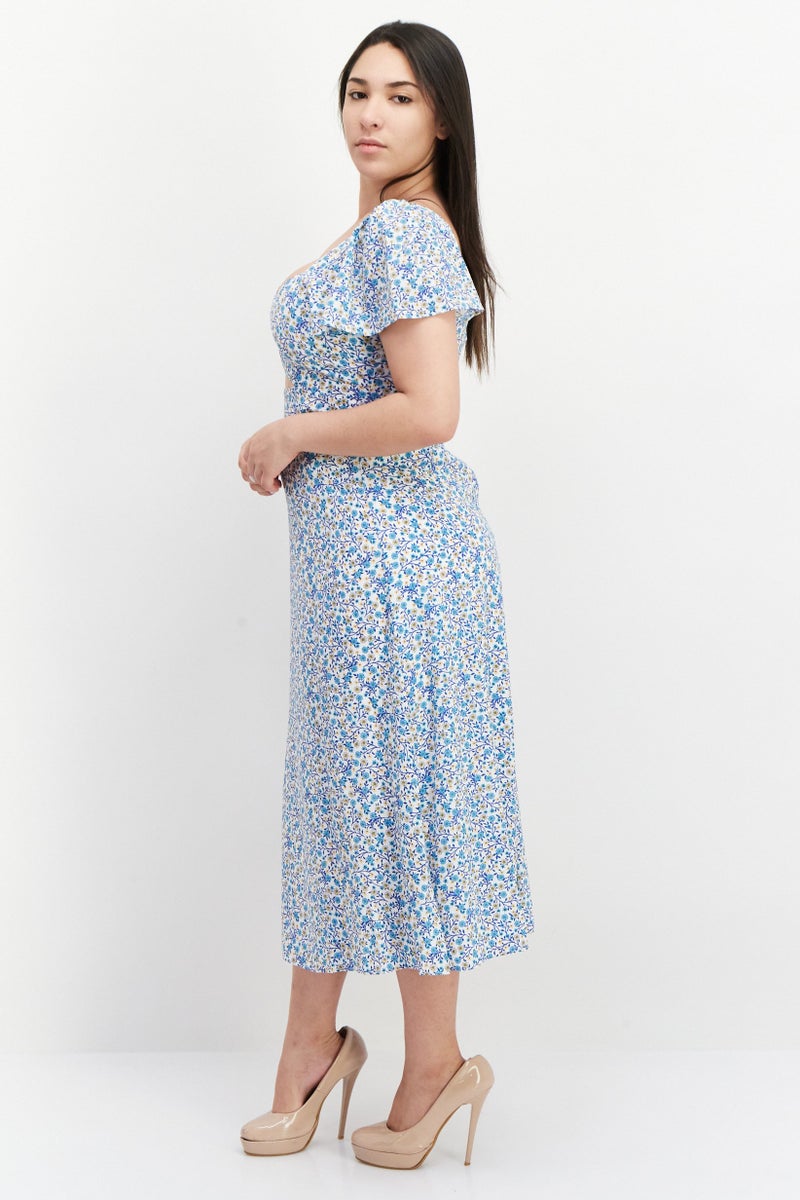 BCBGeneration Women Floral Print Midi Dress, Multicolor - Image 2