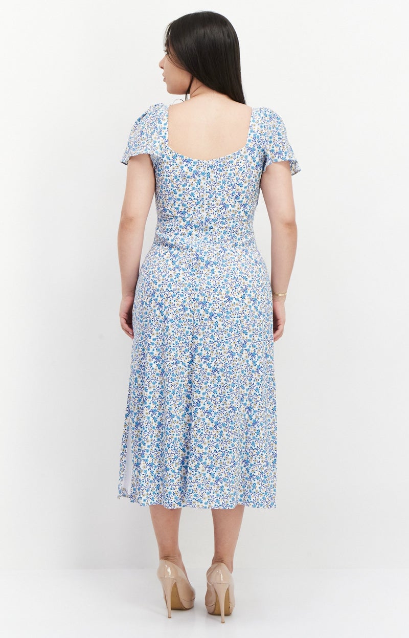 BCBGeneration Women Floral Print Midi Dress, Multicolor - Image 4