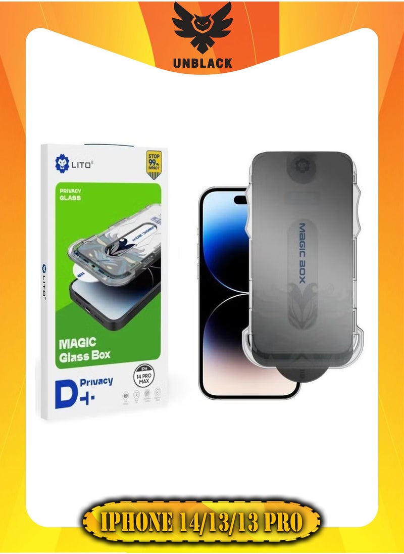 Lito UNBLACK iPhone 14/13/13 Pro LITO Magic Box D+ Tools Full Glass Screen Protector - Privacy  - Image 1