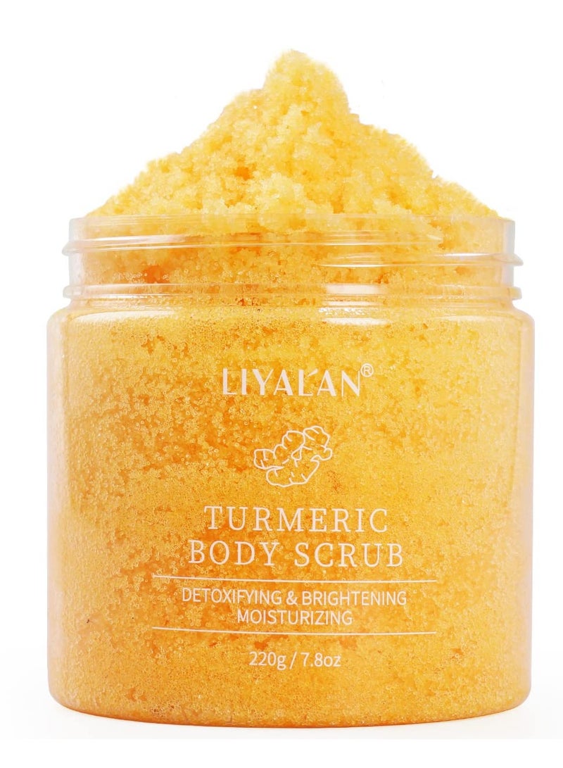 Liyalan Turmeric Body Scrub Moisturizing and Exfoliating Body, Face, Hand, Foot Scrub,Nourishes Skin,Deep Cleansing 7.8oz - Image 1