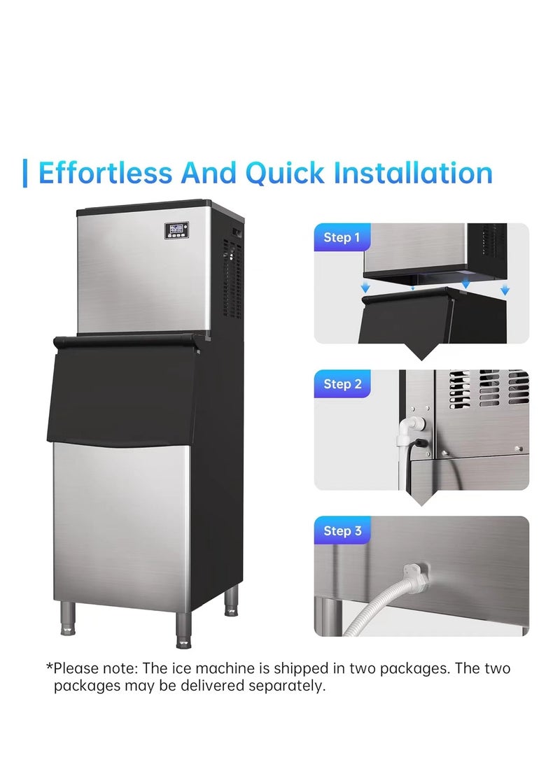 Cool Baby COOLBABY Commercial Ice Maker 250KG/24H, 160 ice-tray, Stainless Steel Industrial Modular Full Dice Ice Cube Machine Professional Refrigeration Equipment  - Image 2