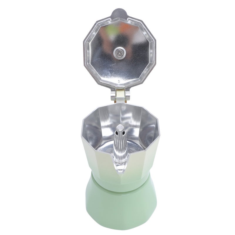 150ml Stovetop Coffee Maker Single Valve Aluminum Coffee Machine for Lovers Beginners Gradient Green - Image 4