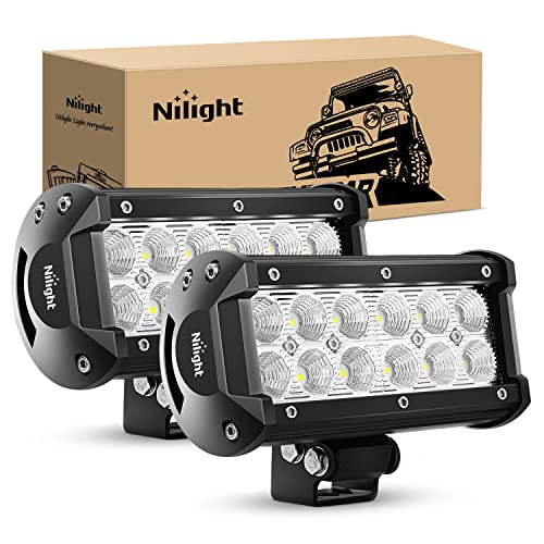 Nilight 60002F-B 36W 6.5-Inch Flood LED Light Bar - Off-Road Driving Fog Light for Boats, Trucks - 2PCS, Super Bright, 2 Years Warranty - Image 1