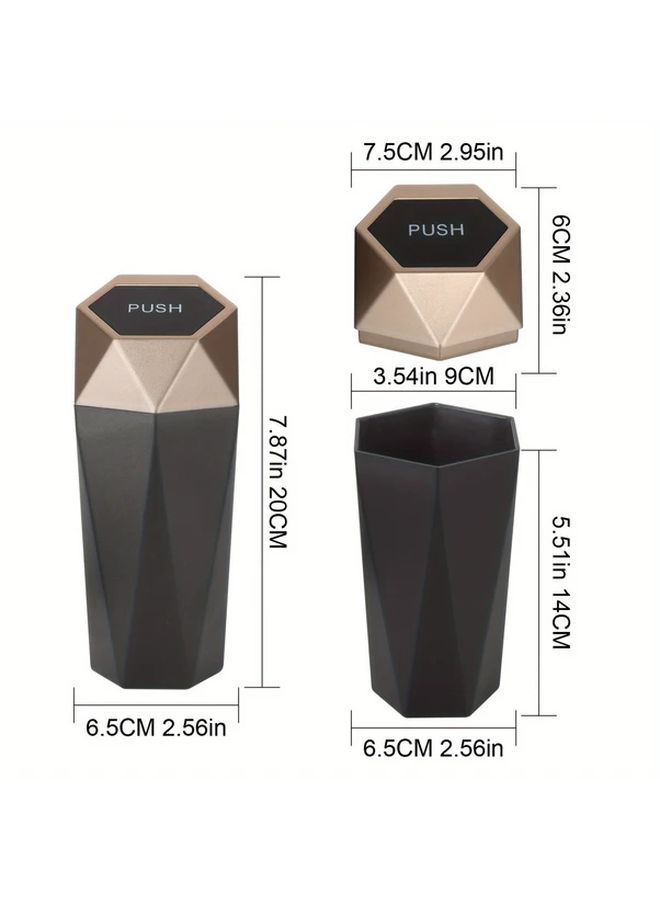 Cow Color Car Trash Can 6 Pack With 2 Cans 4 Rolls 60 Bags Diamond Shaped One Button Operation - Image 4