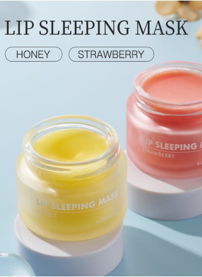 Kormesic Lip Sleeping Mask Strawberry Lip Mask - Overnight Lip Treatment Mask with Peptides to Repair and Restore Dry, Chapped and Cracked Lips - Plumps, Hydrates, Nourishes  - Image 1