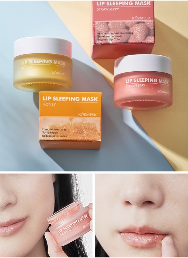 Kormesic Lip Sleeping Mask Strawberry Lip Mask - Overnight Lip Treatment Mask with Peptides to Repair and Restore Dry, Chapped and Cracked Lips - Plumps, Hydrates, Nourishes  - Image 3