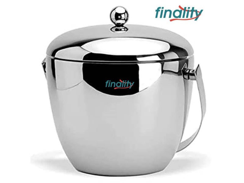 FINALITY Apple Shape Mirror Finish Ice Bucket Double Wall Insulated Stainless Steel Ice Box with Lid 18L Mirror Finish Ideal for Home Bar Accessories Perfect Ice Cube Box Mini bar - Image 3
