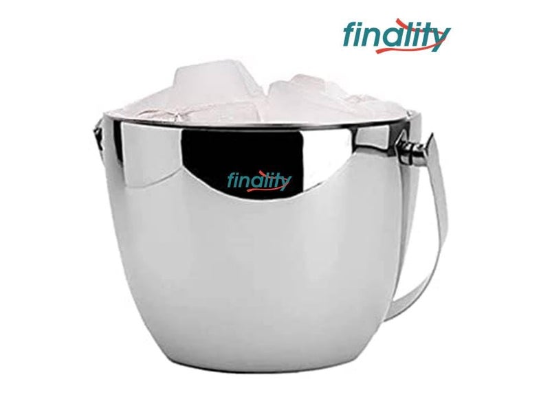 FINALITY Apple Shape Mirror Finish Ice Bucket Double Wall Insulated Stainless Steel Ice Box with Lid 18L Mirror Finish Ideal for Home Bar Accessories Perfect Ice Cube Box Mini bar - Image 2