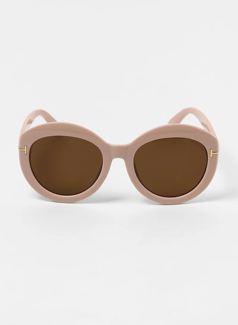 Haute Sauce The Chunky Block Oversized Sunglasses - Blush Pink