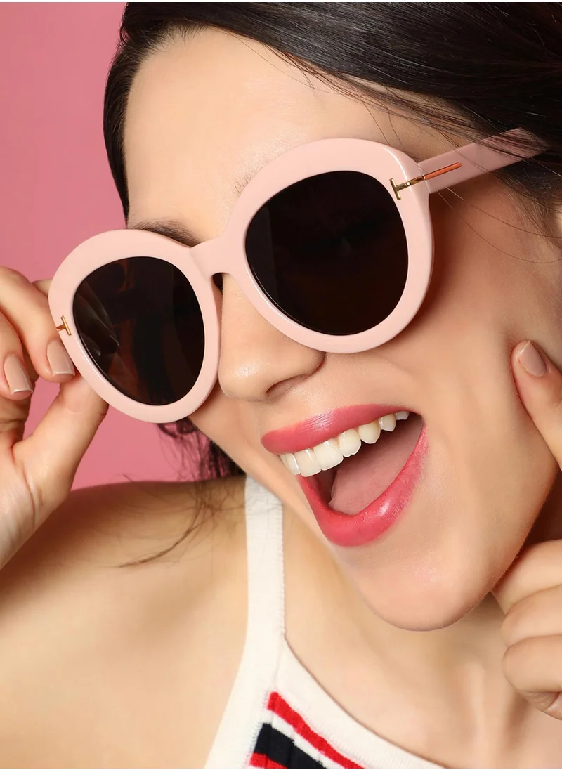 Haute Sauce The Chunky Block Oversized Sunglasses - Blush Pink