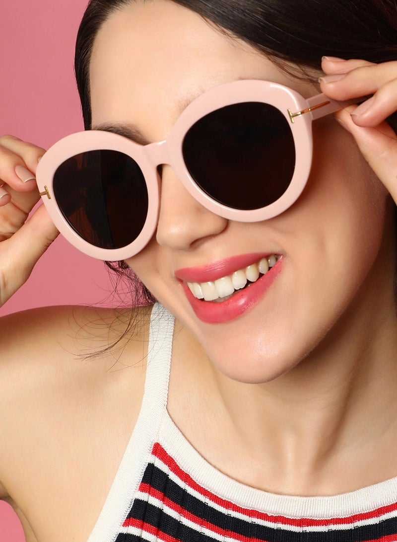 Haute Sauce The Chunky Block Oversized Sunglasses - Blush Pink  - Image 3