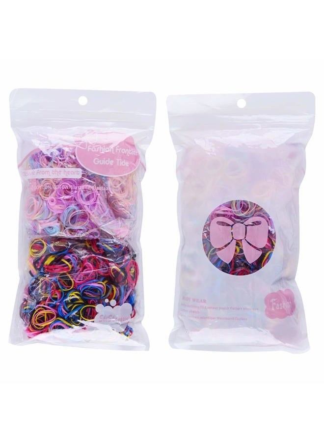 Extrapins Toddlers Hair Ties for Kids Girls Baby Elastic Mini Hair Bands 1800pcs No Damage Hair Rubber Bands Multi Candy&Deep Color Hair Holder (Jelly colors + Deep colors) - Image 2