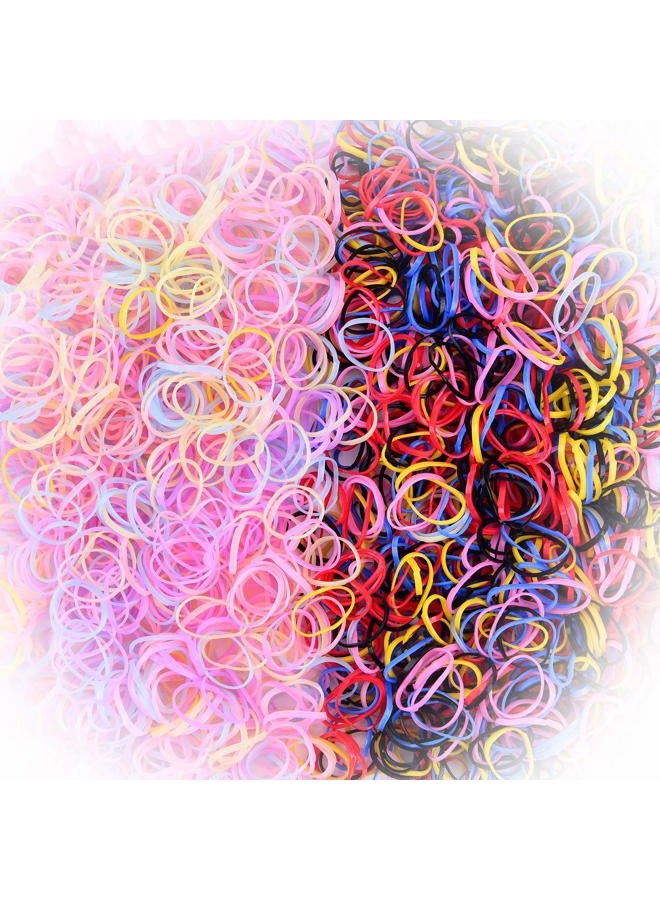 Extrapins Toddlers Hair Ties for Kids Girls Baby Elastic Mini Hair Bands 1800pcs No Damage Hair Rubber Bands Multi Candy&Deep Color Hair Holder (Jelly colors + Deep colors) - Image 1