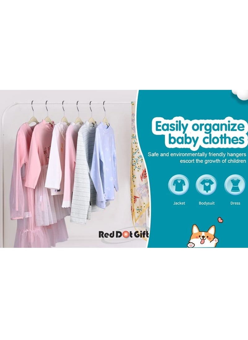 Red Dot Gift 50-Pack Beige Velvet Kids Hangers - (35cm / 14 Inch) Premium Childrens Hangers for Closet, Ultra-Thin Cute Hangers Kids Clothes Hanger, Small Hangers for Kids Clothes  - Image 2