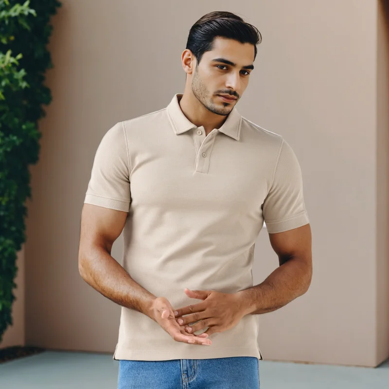 سبلاش فيڤ Textured Polo T-shirt
