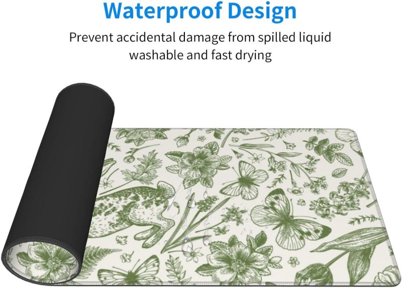 XL Mouse Pad 11.8 X 31.5-Inch Green Floral Botanical Desk Mat - Spacious Workspace for Keyboard Mouse Premium Surface Protection for Home Office Students Desk Accessories - Image 5