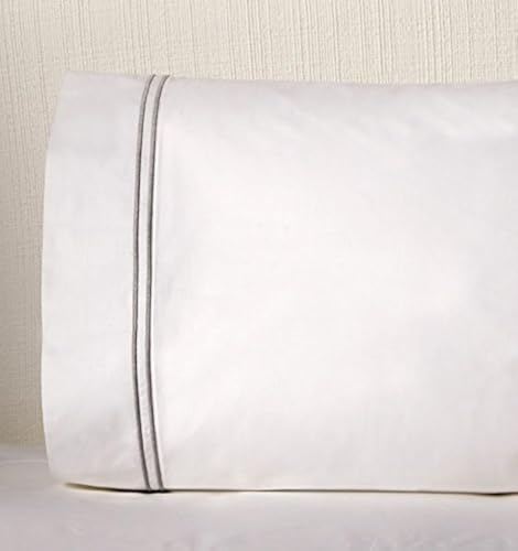 SFERRA Grande Hotel Collection by Sferra - Pair of King Pillowcases 22x42 (White/White) - Image 1