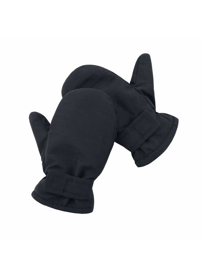American Trends Lined Fleece Toddler Mittens Kids Winter Warm Gloves Child Ski Gloves Waterproof Snow Baby Mitten for Boys Girls, Y Black, M (Fits 2-3 Years) - Image 2